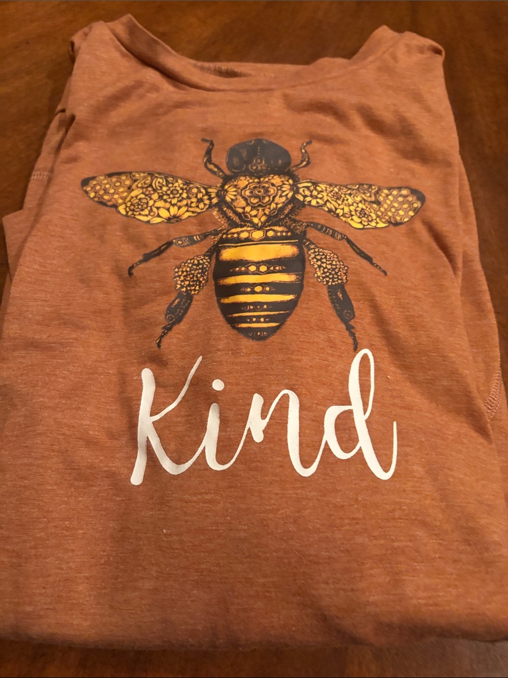 Bee Kind Graphic Tunic Top Rust Brown Size Large